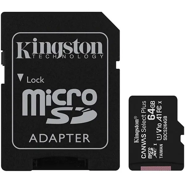 Kingston Card de memorie MicroSD Kingston SDCS2/64GB Canvas Select Plus, 64 GB, 100MB/s, cu adaptor