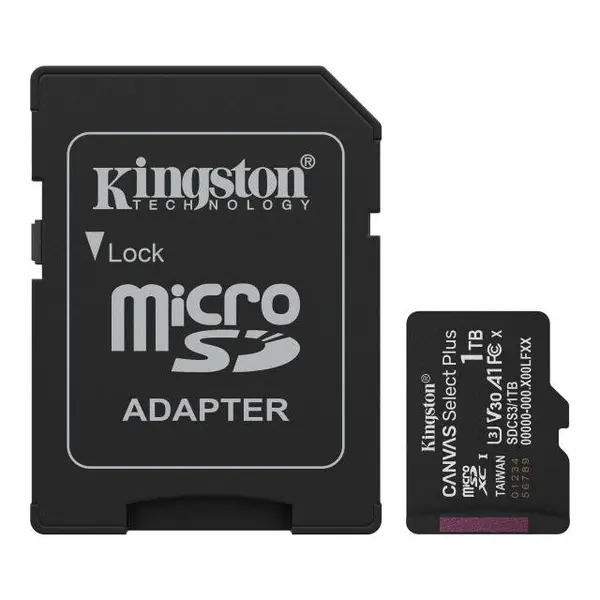 Kingston Card de memorie microSDXC Kingston Canvas Select Plus, 1 TB, adaptor SD