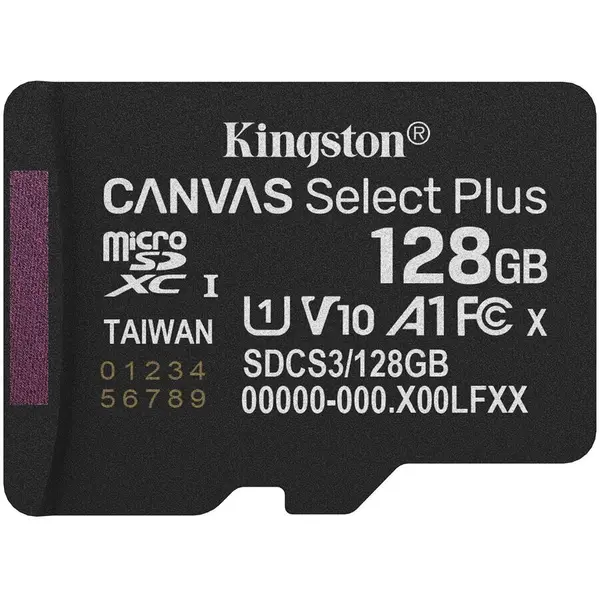 Kingston Card Kingston Technology 128 GB microSDXC Canvas Select Plus Gen3 150MB/s A1