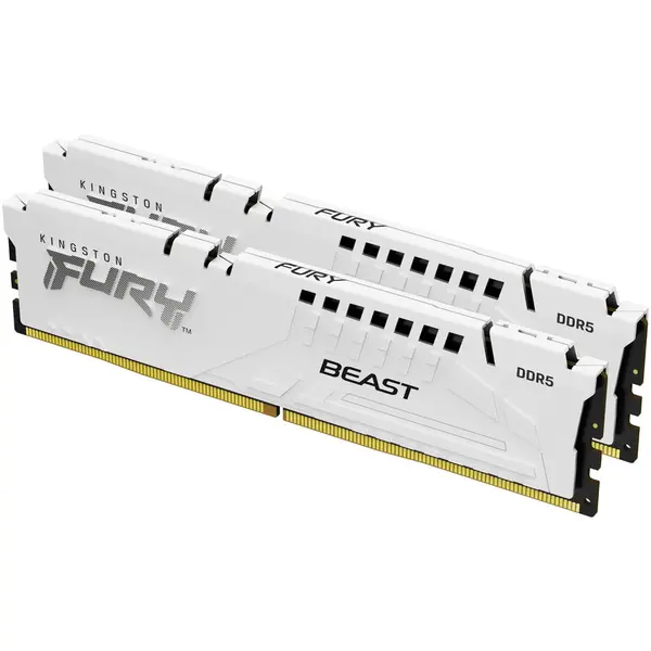 Kingston Kit Memorie Kingston Fury Beast White AMD EXPO/Intel XMP 3.0, 32GB, DDR5-5600MHz, CL36, Dual Channel