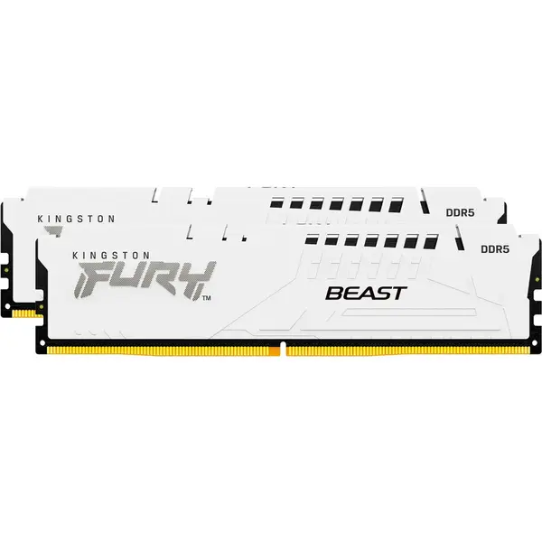 Kingston KIT Memorie RAM Kingston FURY Beast White, Capacitate 32GB DDR5 (2x16 GB), Frecventa 6000MHz, CL30, Alb, KF564C32BWEK2-32