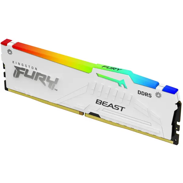 Kingston Memorie Kingston Fury Beast RGB White Intel XMP 3.0/AMD EXPO, 16GB, DDR5-6000MHz, CL36