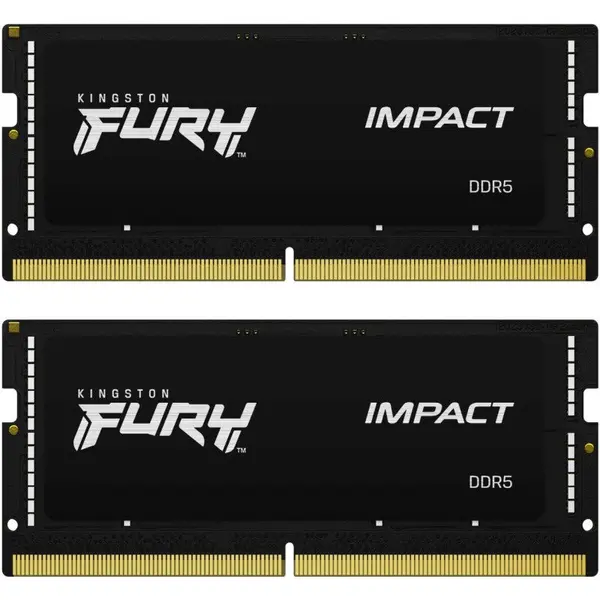 Kingston Memorie RAM Kingston FURY Impact, Capacitate 32GB, DDR5, Frecventa 5600MHz, Latenta CL40, 1.1 V, Dual Channel Kit KS DDR5 32GB 5600MHZ KF556S40IBK2-32