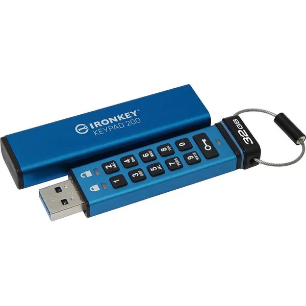 Kingston Memorie USB Kingston IronKey Keypad 200 32 GB USB-A 3.0 Blue