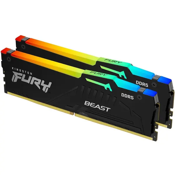 Kingston Memorii Kingston FURY Beast Black RGB EXPO, 32GB DDR5, 6000MT/s, CL36