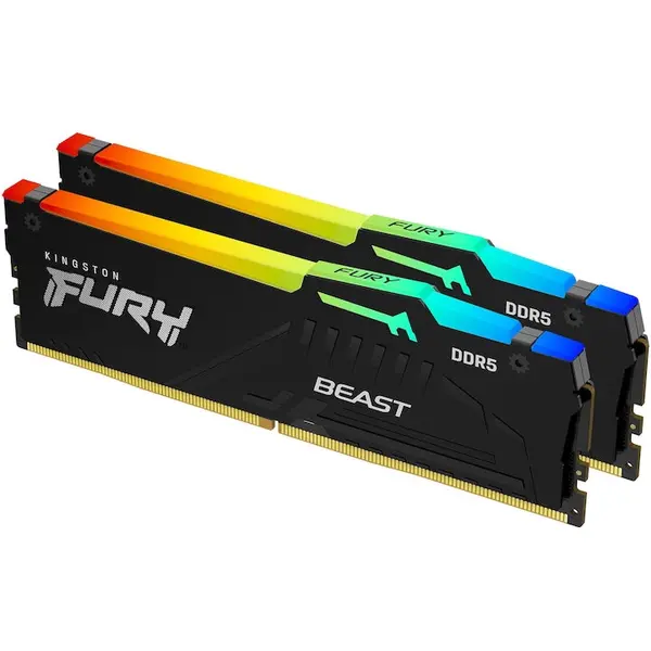 Kingston Memorii Ram, Kingston Fury Beast Black RGB, 32Gb DDR5, CL30