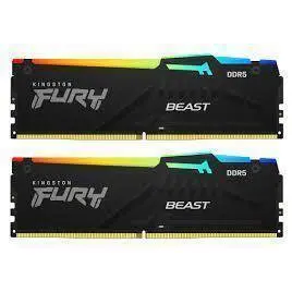 Kingston Memorii Ram, Kingston FURY Beast Black RGB EXPO, 32GB DDR5, multicolor