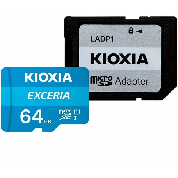 KIOXIA Card de memorie microSDXC Kioxia Exceria (M203) 64 GB,UHS I U1+ adaptor, LMEX1L064GG2