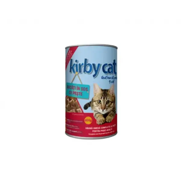 KIRBY CAT, Somon, conservă hrană umedă pisici, (în sos), 400g