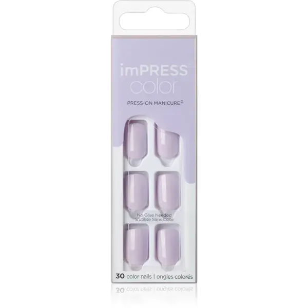 KISS imPRESS Color Short unghii artificiale autoadeziv Picture Purplect 30 buc