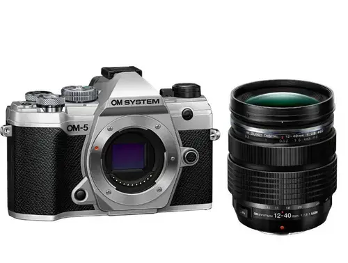 Kit Aparat foto Mirrorless Olympus OM-5, 20.4MP, 4K + obiectiv 12-40mm PRO II (Argintiu)