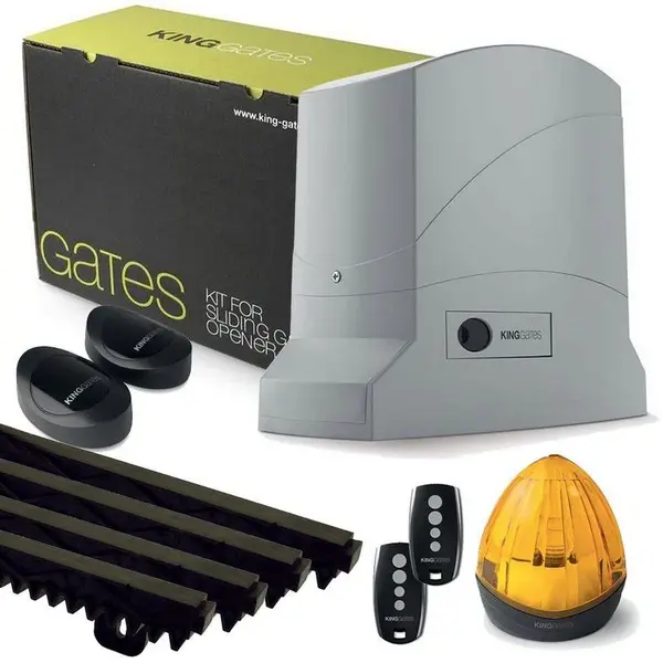 Kit automatizare poarta culisanta 400 kg, uz intens + 4 metri cremaliera insertie metalica, King Gates DYKIT24/400+4MPVC