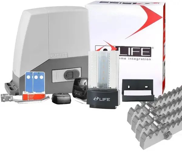 Kit automatizare poarta culisanta 600 Kg LIFE Acer 600 + 4 metri cremaliera, KITACER600