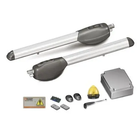 Kit automatizare porti batante Roger Brushless BR20/510 cu brat liniar si opritor mecanic, alimentare 24V