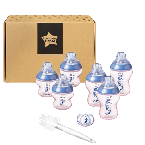 Kit biberoane nou nascut, ONL Fete Tommee Tippee, 0luni+, Calut de Mare Albastru