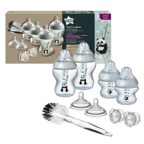 Kit biberoane nou-nascut Tommee Tippee Closer to Nature, 0 luni +, Ursuleti Panda