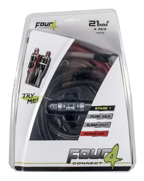 Kit cablu alimentare Four Connect,4-PKIT20, Stage1, 4 AWG (20 mm2)