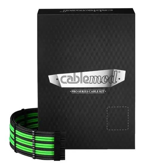 Kit cabluri sursa CableMod C-Series Pro ModMesh 12V-2x6 12VHPWR pentru Corsair RMi, RMx (Verde/Negru)