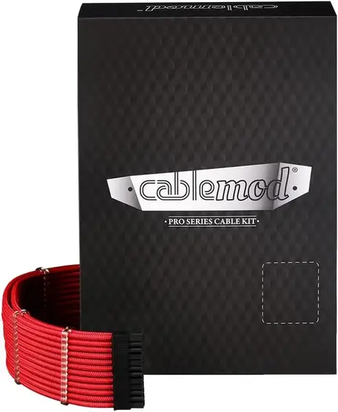 Kit cabluri sursa CableMod C-Series PRO ModMesh 12VHPWR Cable Kit pentru Corsair RM, RMi, RMx (Black Label) (Rosu)