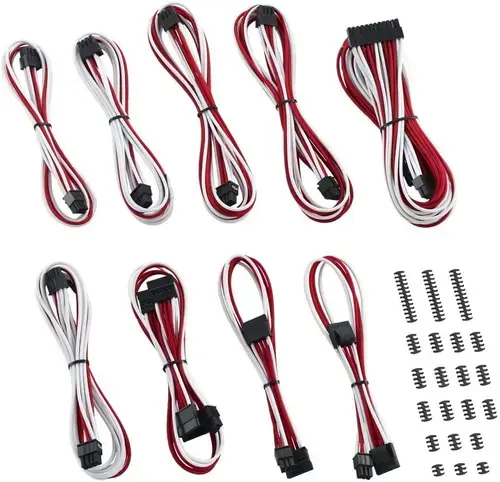 Kit cabluri sursa Cablemod CM-RTS-CKIT-NKWR-R pentru ASUS si Seasonic (Alb/Rosu)