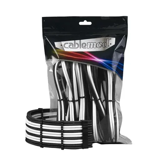Kit cabluri sursa CableMod PRO ModMesh 12VHPWR (Negru/Alb)