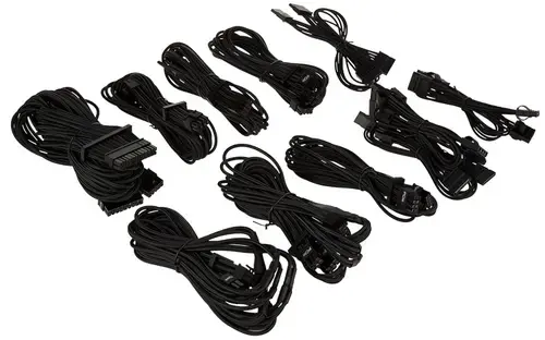 Kit cabluri sursa Corsair Premium CP-8920222, Compaibil cu surse CORSAIR Type 4 Gen 4 (Negru)