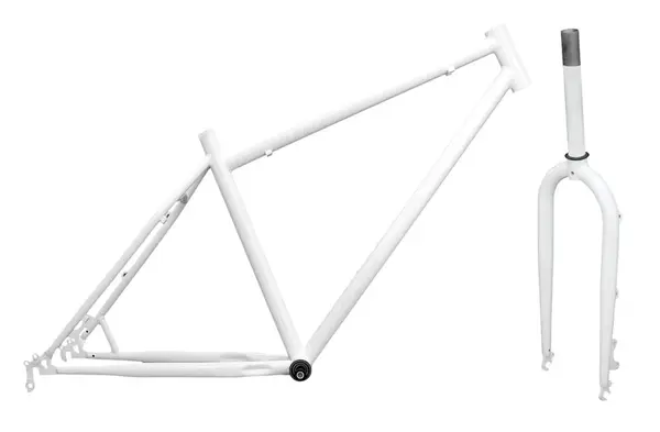 Kit Cadru+Furca Fat Bike Otel Alb Mat