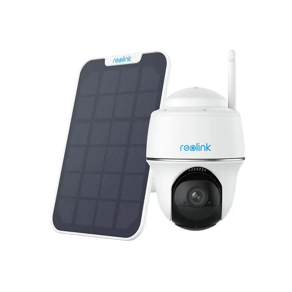 Kit camera supraveghere rotativa wireless WiFi Reolink Argus PT Lite B420, 3MP, IR 10 m, microfon si difuzor, slot card, vizualizare de pe telefon + panou solar