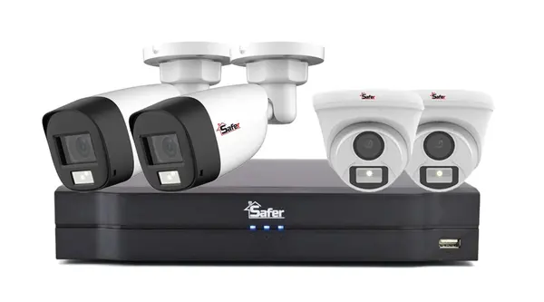 Kit camere supraveghere profesionale, 4 camere, 5MP, lentila 2.8mm, Iluminare duala, DVR 4 canale, Safer, KITSAF4X-5MP2028UMX
