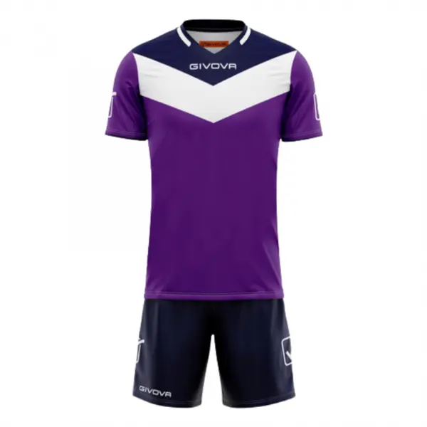 KIT Campo 2XS, Violet-Bleumarin EF6 L, Tricou violet cu bleumarin și șort bleumarin