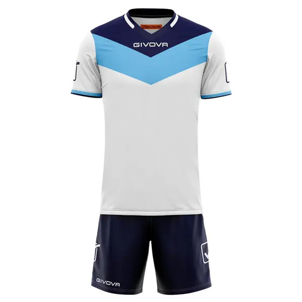 KIT Campo Personalizabil copii si adulti EF6 XXL, Tricou albastru deschis cu bleumarin și șort bleumarin