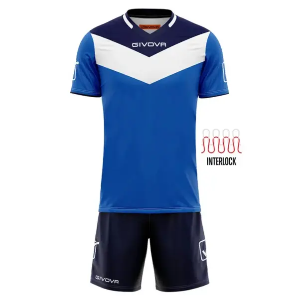 KIT Campo S, Albastru-Bleumarin EF6 S, Tricou albastru cu bleumarin și șort bleumarin