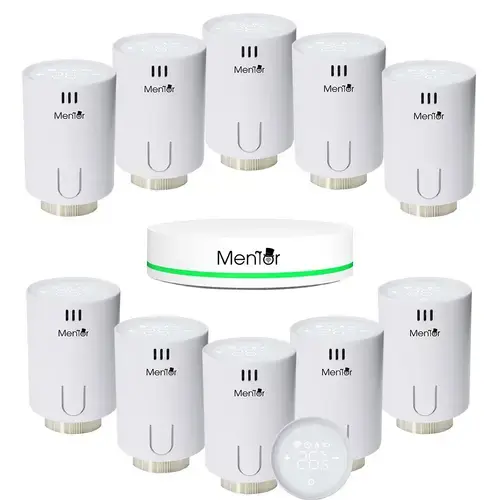 Kit Cap Termostatic si HUB Smart pentru calorifer Mentor TSZB1001 10.1 ZigBee LCD