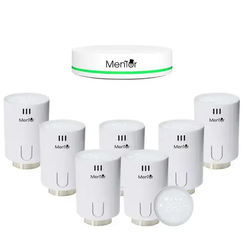 Kit Cap Termostatic si HUB Smart pentru calorifer Mentor TSZB701 7.1 ZigBee LCD