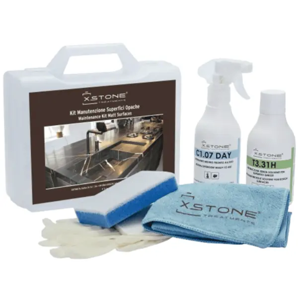 KIT COMPLET PROFESIONAL detergent + protectie pete de cafea, vin, ulei, grasimi pentru suprafete din piatra naturala, marmura, granit, cuartit, Blatur