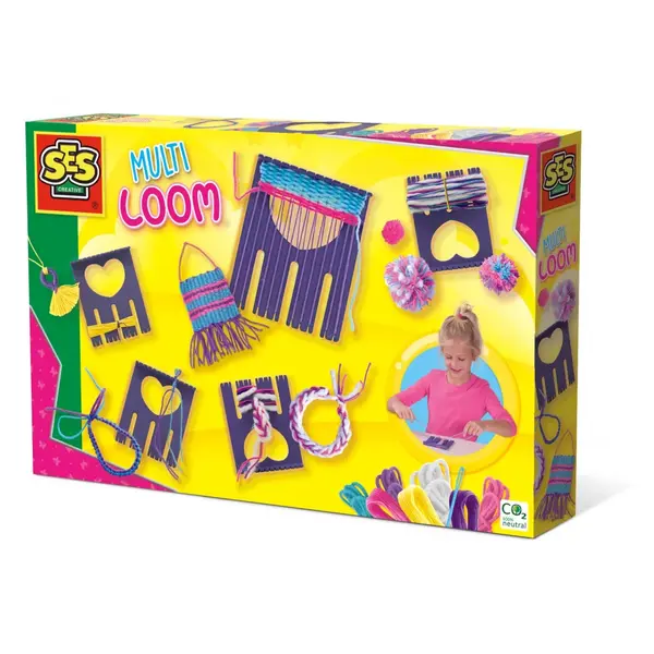 Kit creativ de tesut pentru copii cu gherghef si accesorii incluse