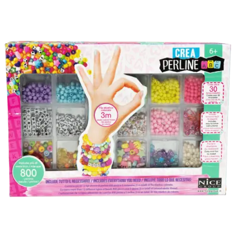 Kit creativ DIY - coliere si bratari cu margele, 800 piese, Perline ABC