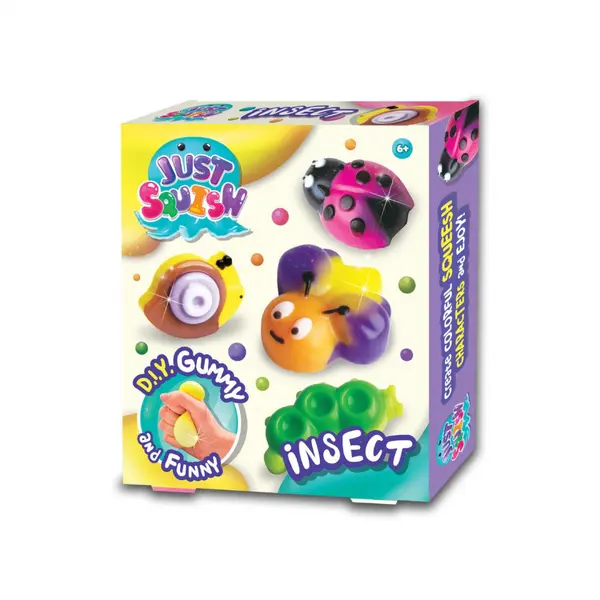 Kit creativ DIY Creeaza propriul Squish cu accesorii incluse, model insecte, +6 ani