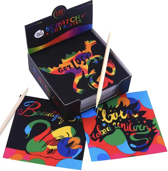 Kit creativ Jarmelo - Poze colorate cu zgârieturi, 130 de bucăți