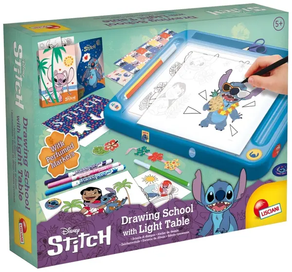 Kit creativ Lisciani Giochi - Cu o placă strălucitoare, Stitch