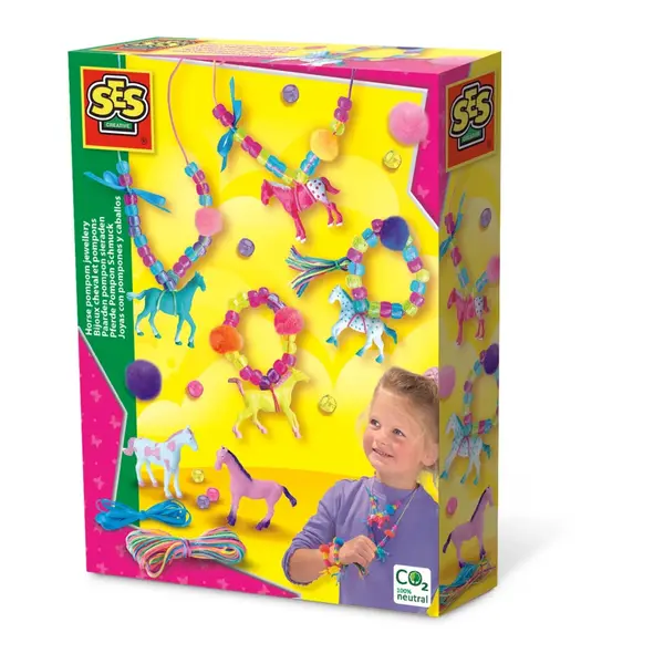 Kit creativ pentru copii- Bijuterii cu pompoane si caluti, +5 ani