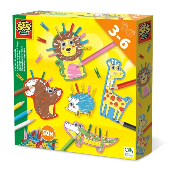 Kit creativ pentru copii cu accesori incluse - Animale cu carlige, 3-6 ani