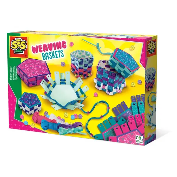 Kit creativ pentru copii cu accesorii incluse - Cosuri de impletit