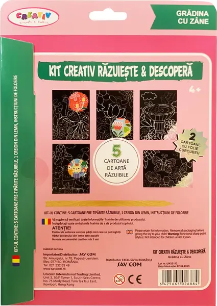 Kit creativ - Razuieste & descopera - Gradina cu zane | Sav Com
