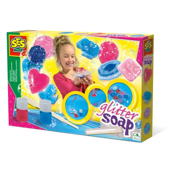 Kit creativ - Sapunuri colorate cu sclipici,+6 ani