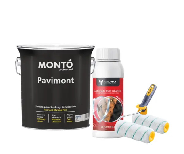 KIT Curățare Rugină Pavaj & Beton – Protecție Efect Umed Sigilant protecție efect umed 4L + Curățare Rugină Pavaj, Beton, Piatra 1L + Trafalet, Nano