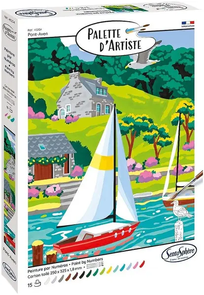 Kit de colorat după numere Sentosphere Palette d'artiste - Pont Avent