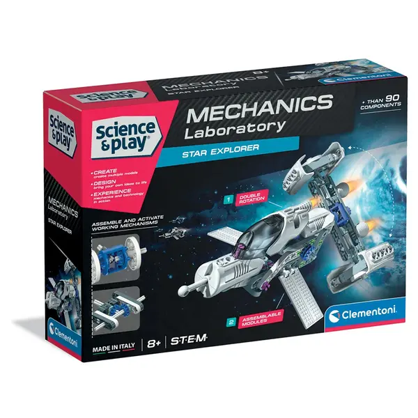 Kit de constructie, Clementoni, Science & Play, Nava Spatiala, 90 piese