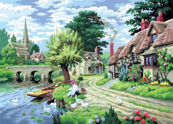 Kit de pictură acrilică Royal - Rațe, 39 x 30 cm