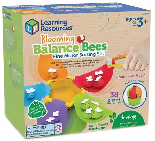 Kit de sortare și echilibrare Learning Resources - Floare cu albine, 38 piese